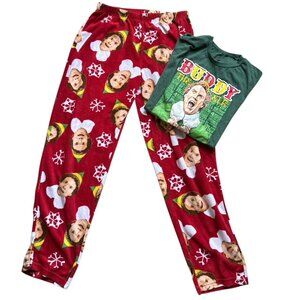 Elf Holiday Pajama 2 Piece Set Size XL Holiday T-shirt Lounge Pants